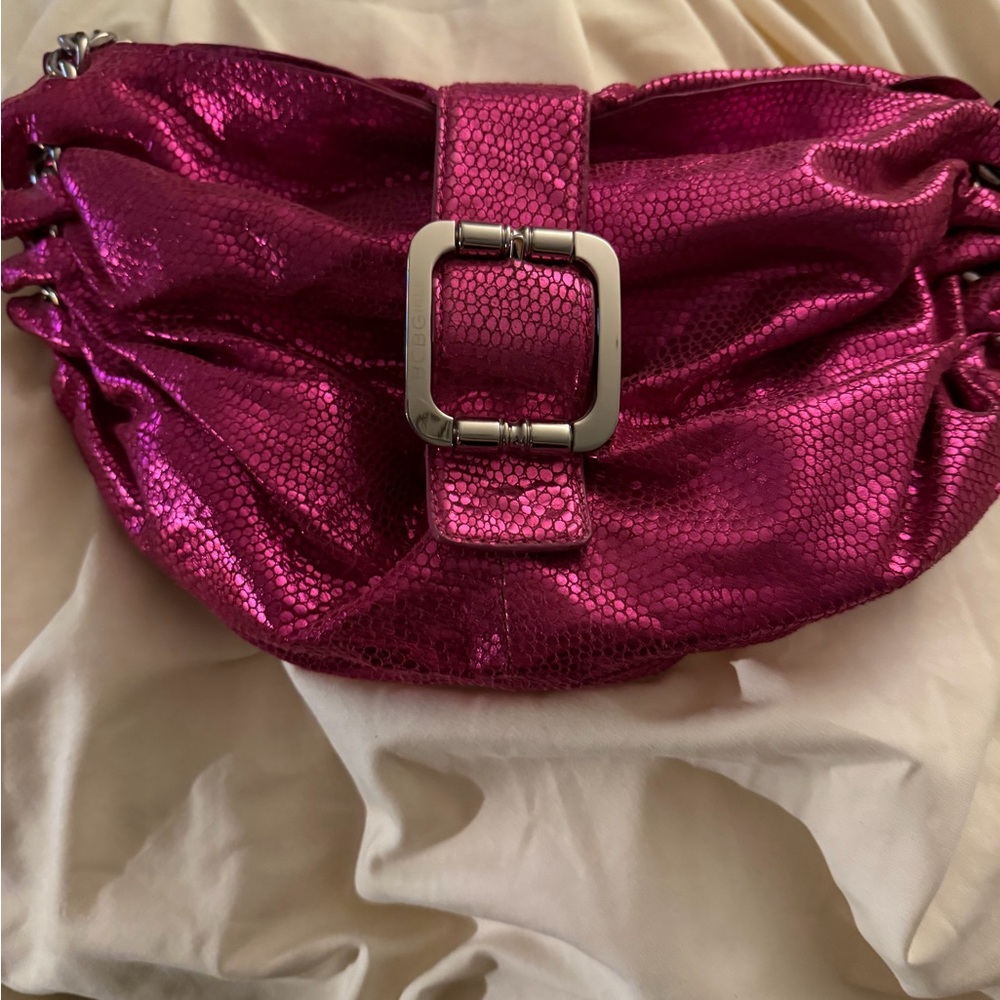 BCBGirls Pink Metallic Clutch